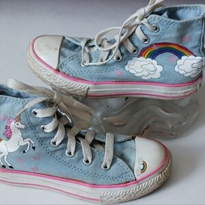 Girls Vintage Converse Unicorn Rainbow Pride Sneakers